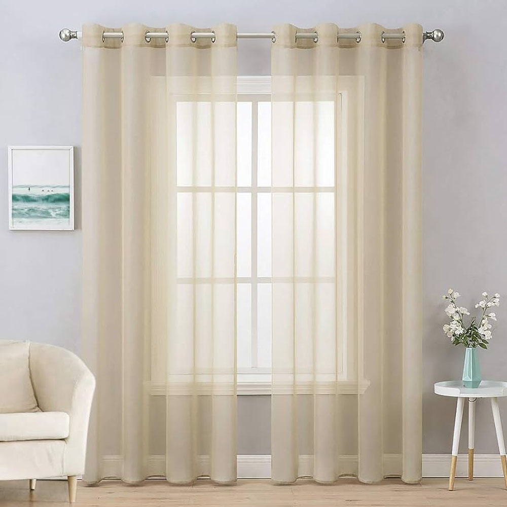 Foto 3 | Cortinas Translúcidas 2 Paneles 140x220 Cm Color Beige | Luz Natural Y Estilo Moderno Kyuden Home