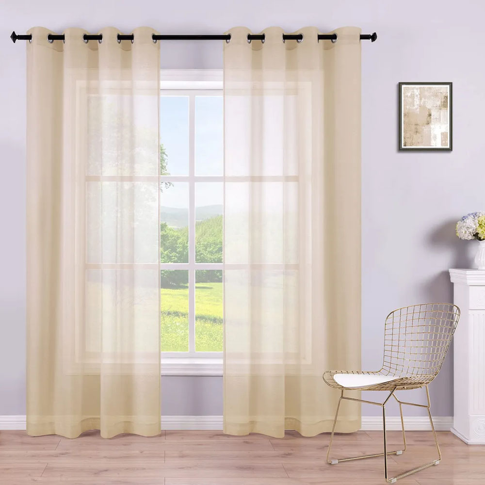 Foto 4 | Cortinas Translúcidas 2 Paneles 140x220 Cm Color Beige | Luz Natural Y Estilo Moderno Kyuden Home