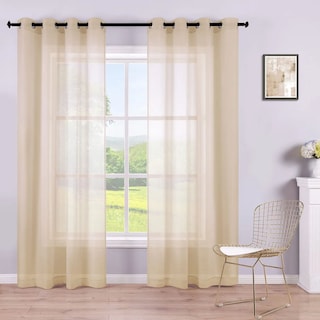 Foto 4 | Cortinas Translúcidas 2 Paneles 140x220 Cm Color Beige | Luz Natural Y Estilo Moderno Kyuden Home