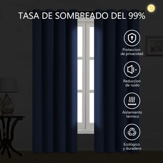 Foto 4 | Cortinas Para Ventana 264x137cm Eo Safe Imports Esi-20449 Beige