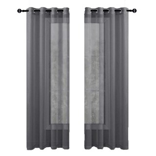 Foto 3 | Cortinas Translúcidas 140 x 220 cm Gris
