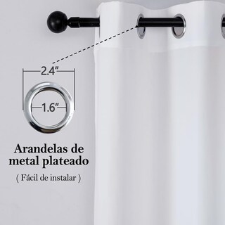 Foto 2 | Cortinas Translúcidas 140 x 220 cm Blancas