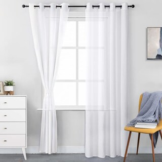 Foto 3 | Cortinas Translúcidas 140 x 220 cm Blancas