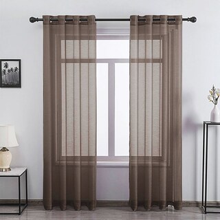 Foto 2 | Cortinas Translúcidas 140 x 220 cm Cafe