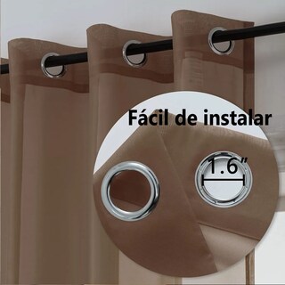 Foto 4 | Cortinas Translúcidas 140 x 220 cm Cafe