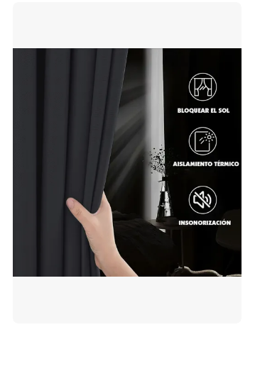 Foto 2 | 2 Panele Cortinas Blackout Para Ventana 264x214cm Habitacion Negro
