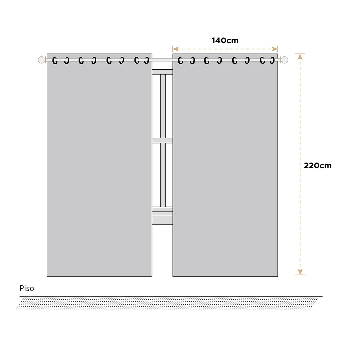 Foto 3 pulgar | Cortinas Para Ventana 264x137cm Eo Safe Imports Esi-20448 Azul Marino
