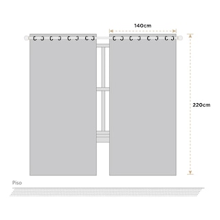 Foto 2 | Cortinas Para Ventana 264x137cm Eo Safe Imports Esi-20448 Azul Marino