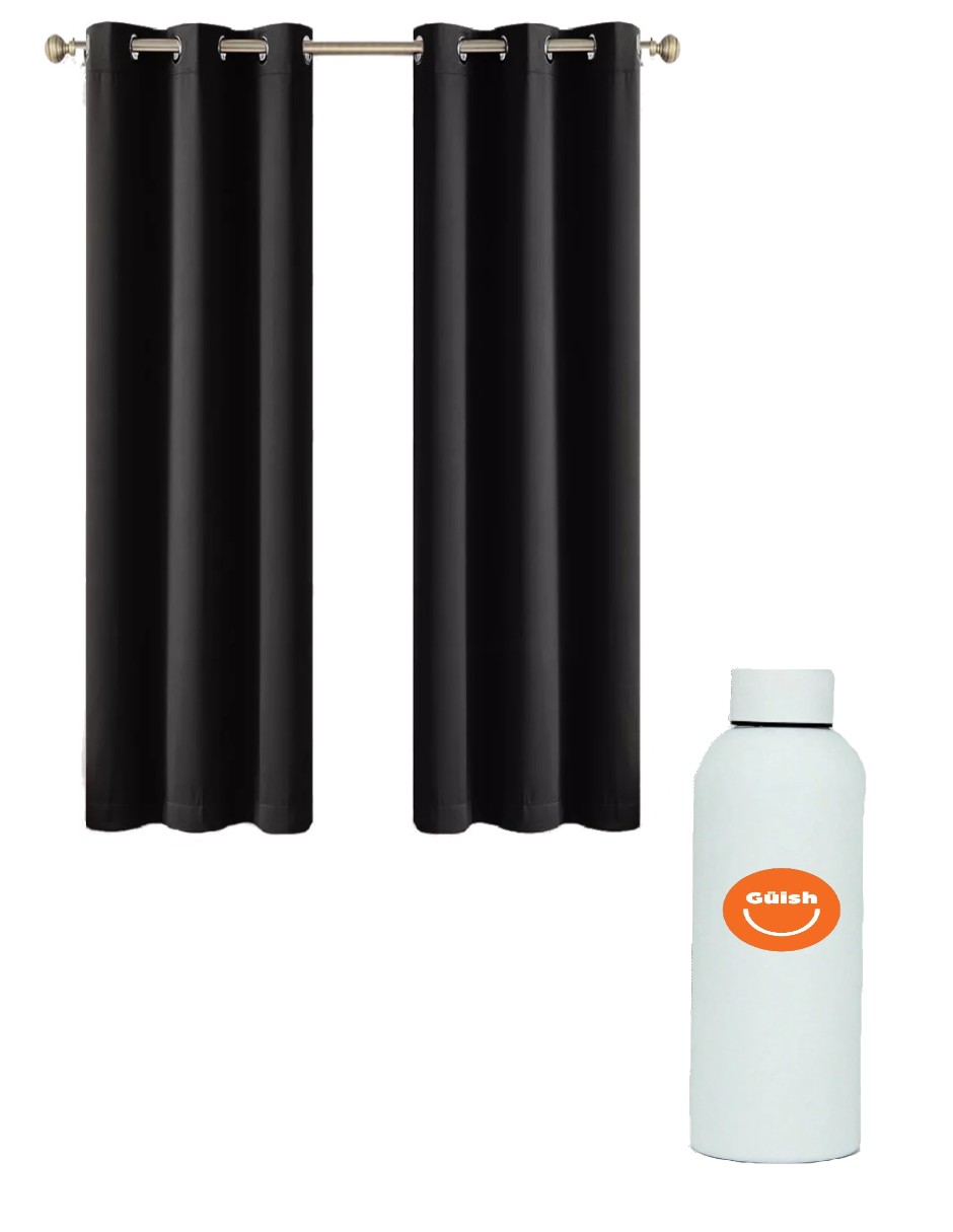 Foto 1 | Cortinas Blackout Color Negro + Termo De Agua Güish