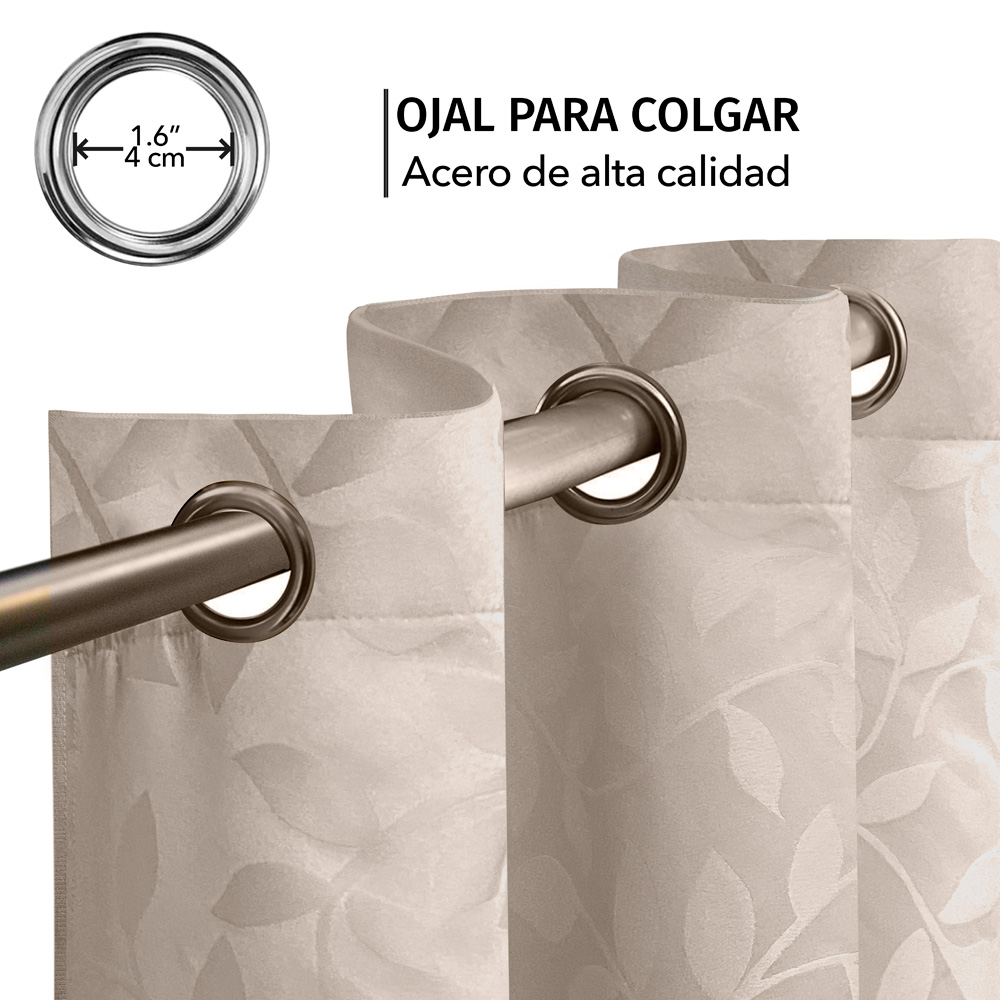 Foto 5 pulgar | Cortinas Elefantito Hogar Jacquard 2 Paneles Beige de 1.45 X 2.15 m C/U