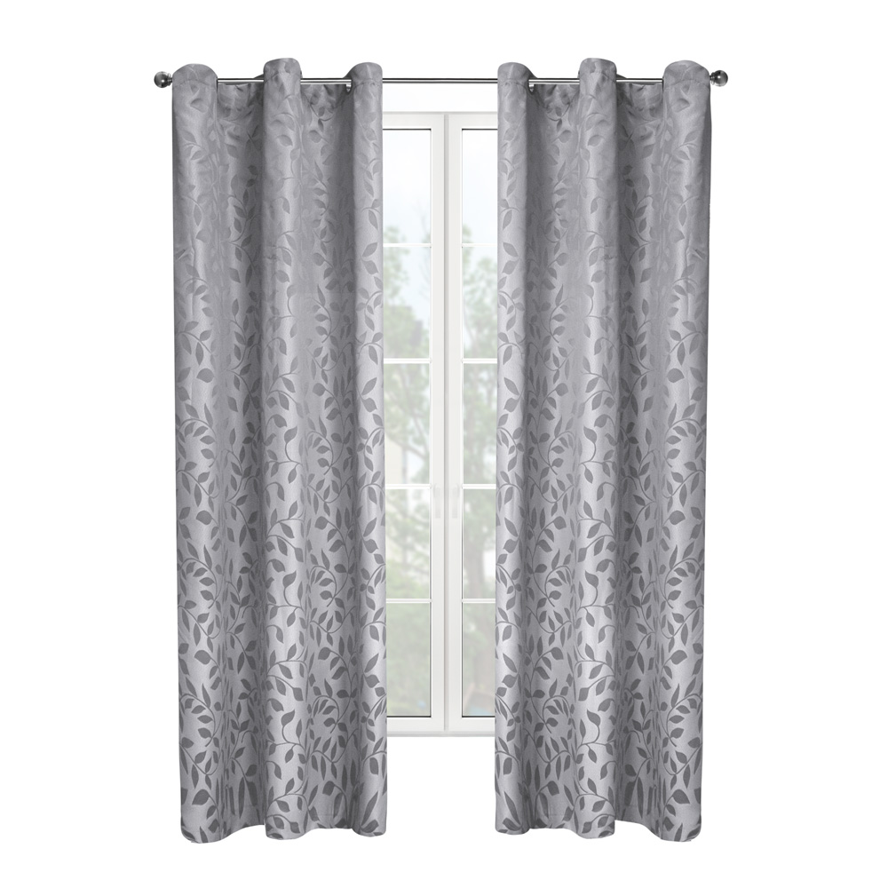 Cortinas Elefantito Hogar Jacquard 2 Paneles Grises de 1.45 X 2.15 m C/U