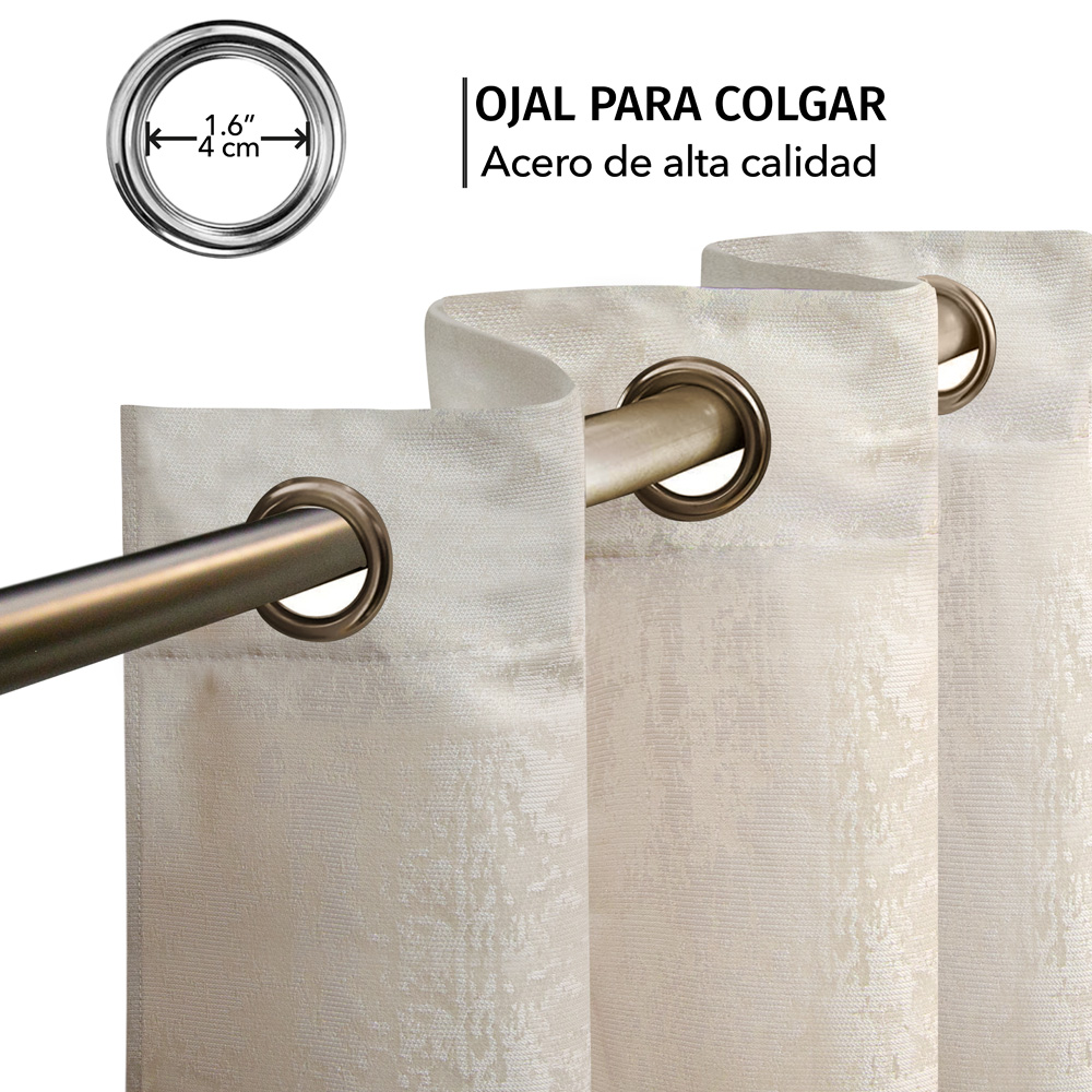 Foto 5 pulgar | Cortinas Elefantito Hogar Jacquard 2 Paneles Beige de 1.45 X 2.15 m C/U