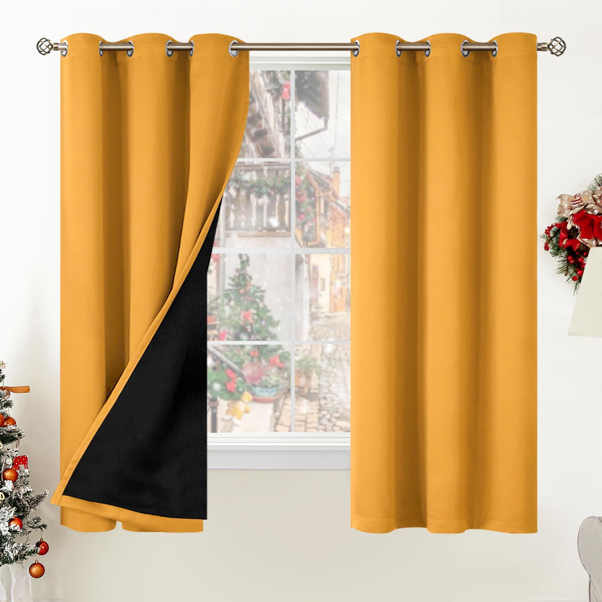 Cortinas Bgment Con Aislamiento Térmico, 100% Opacas, 42 X 160 Cm, Color Musgo - Venta Internacional. $992