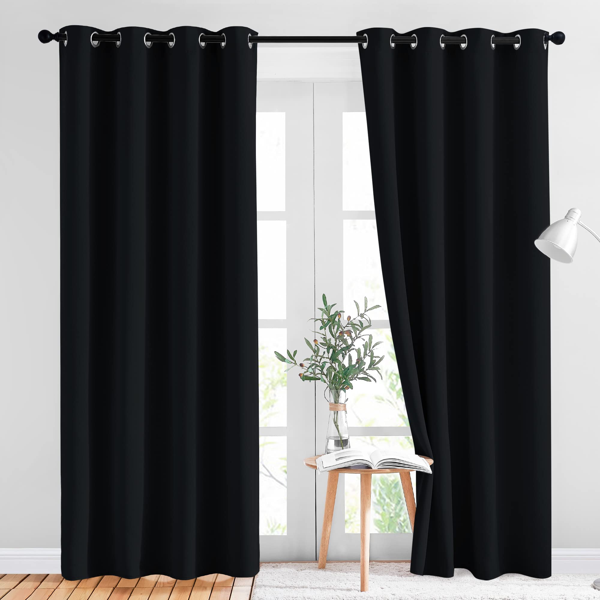 Cortinas Opacas Nicetown Negras Con Aislamiento Térmico De 213 Cm - Venta Internacional. $517