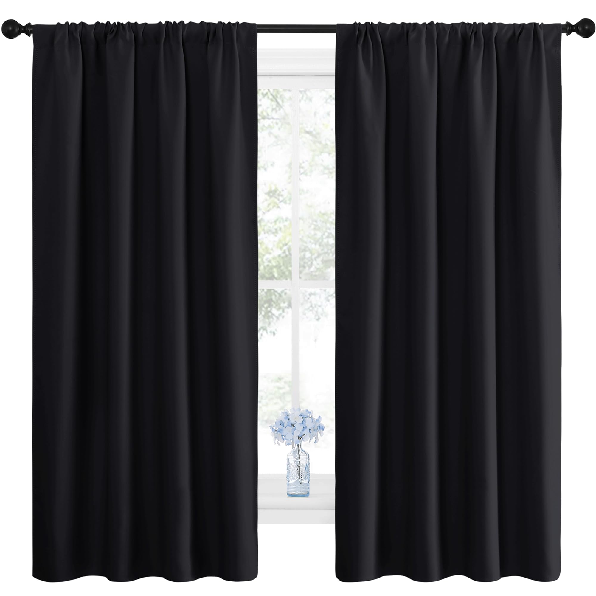 Cortina Opaca Nicetown Para Halloween, Color Negro, 107 X 160 Cm, 2 Paneles - Venta Internacional. $449