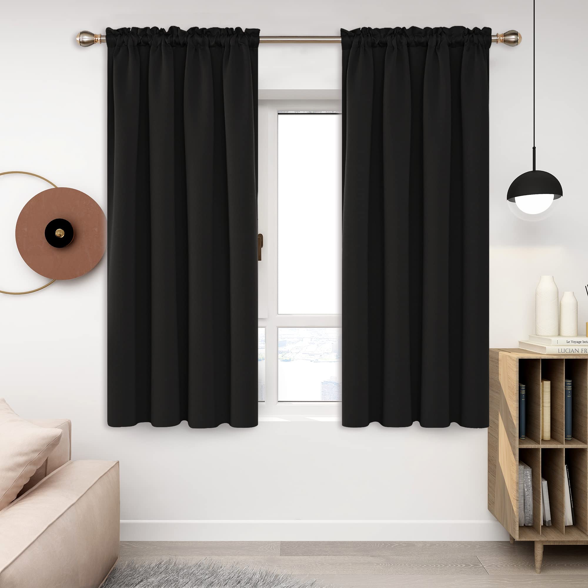 Cortinas Opacas Deconovo Rod Pocket, Térmicas, 2 Paneles, 107 X 1 - Venta Internacional.