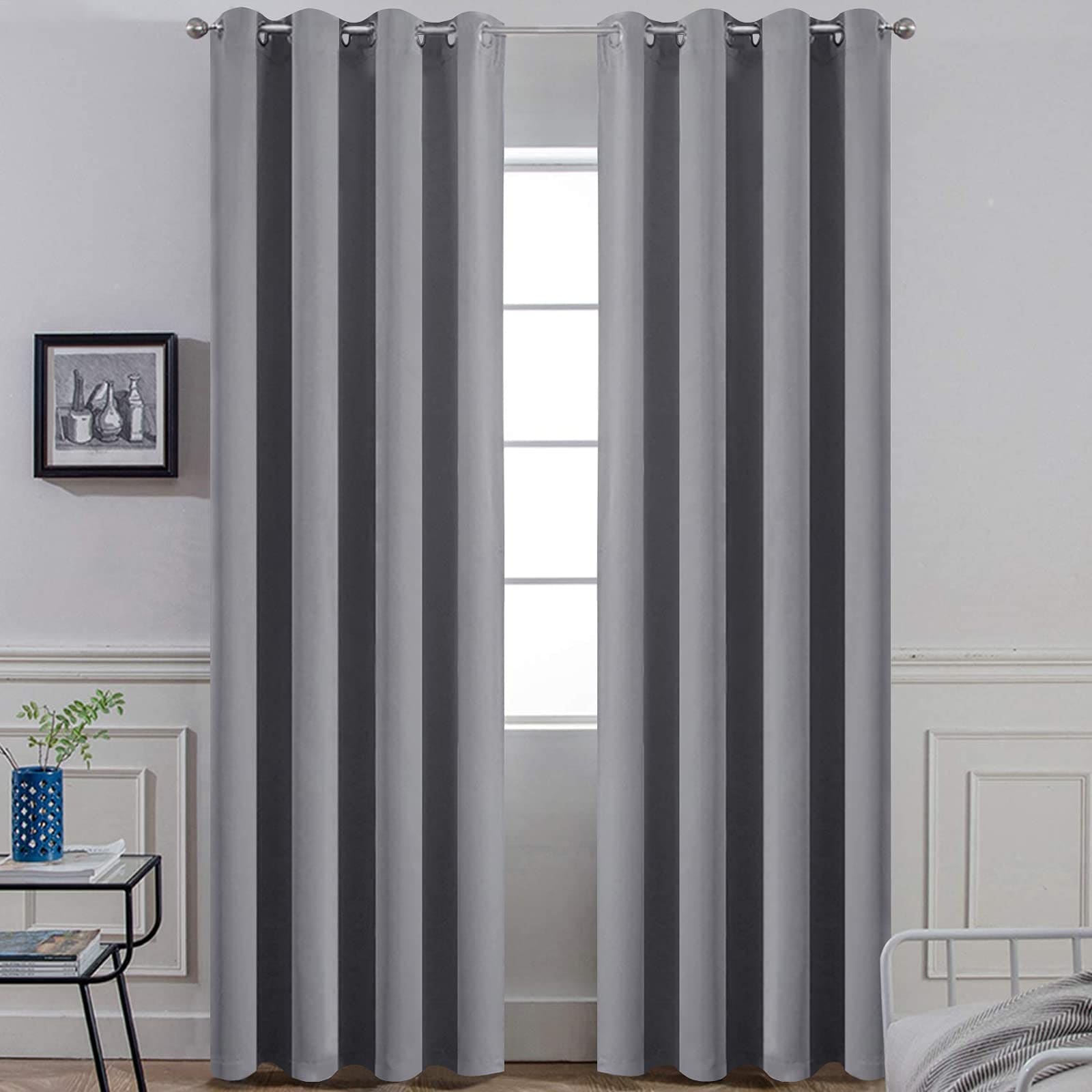 Cortinas Opacas Yakamok Con Aislamiento Térmico, Color Gris, 132 X 213 Cm - Venta Internacional. $926