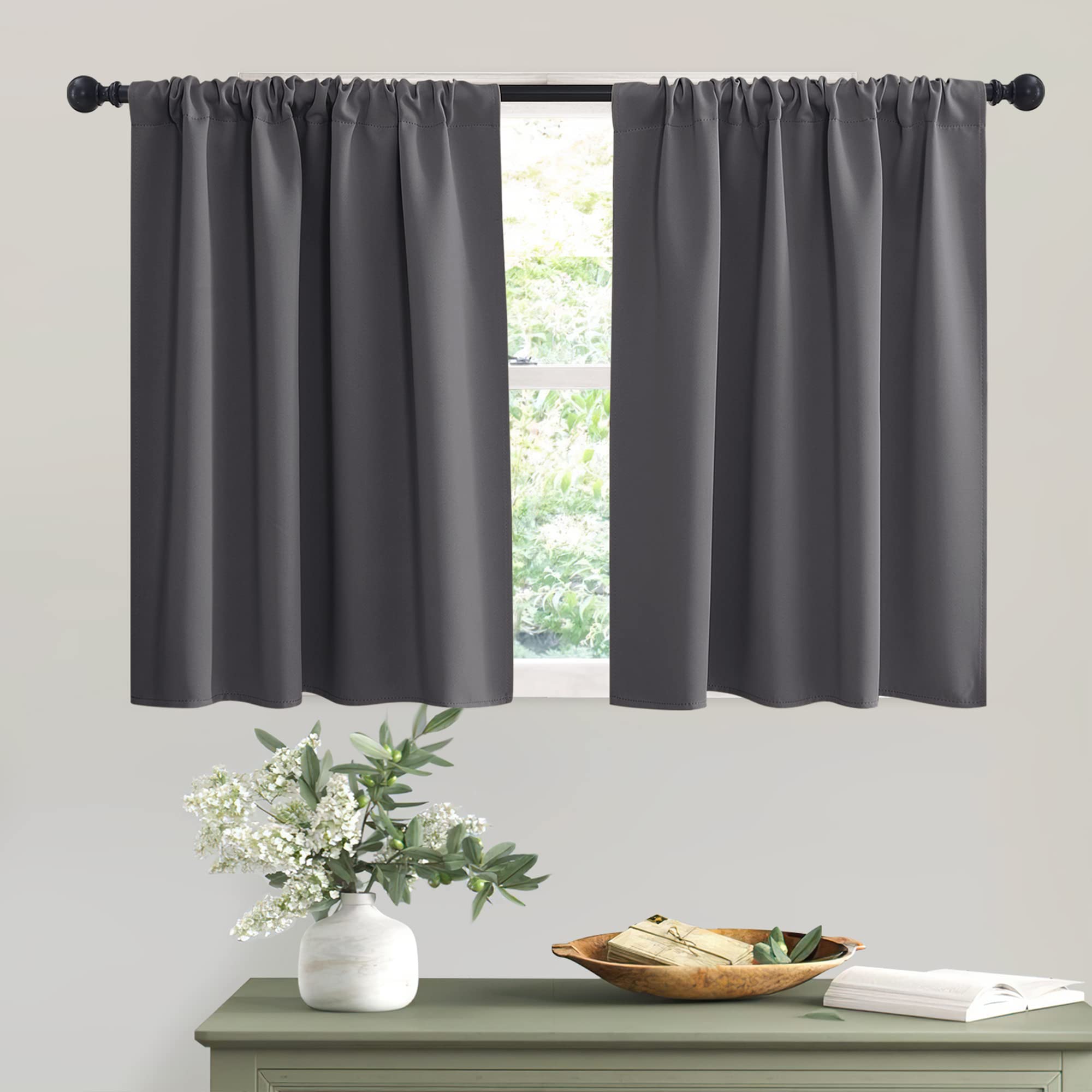 Foto 2 pulgar | Juego de 2 Cortinas Cortas Ryb Home Gris 42 X 36 cm - Venta Internacional