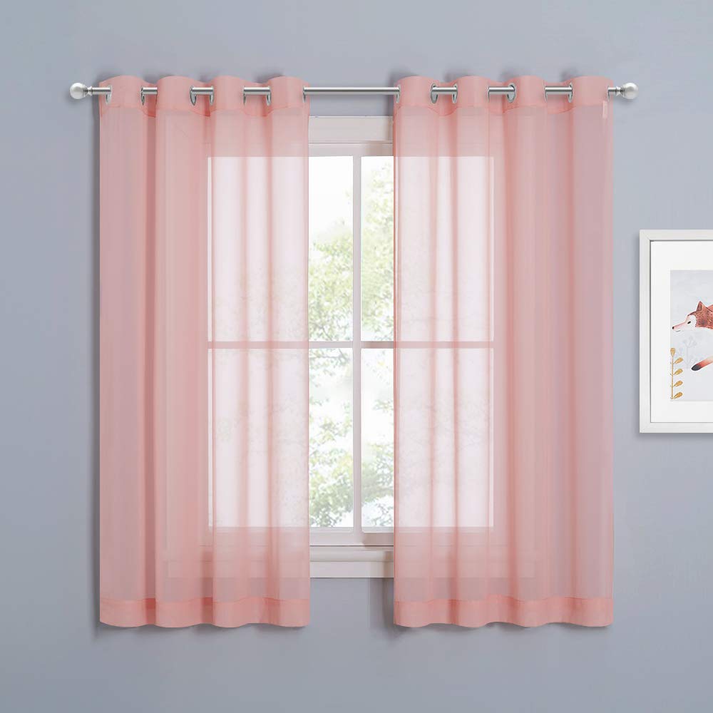 Foto 2 pulgar | Cortinas Transparentes de Gasa Nicetown de 63 cm de Largo Rosa - Venta Internacional