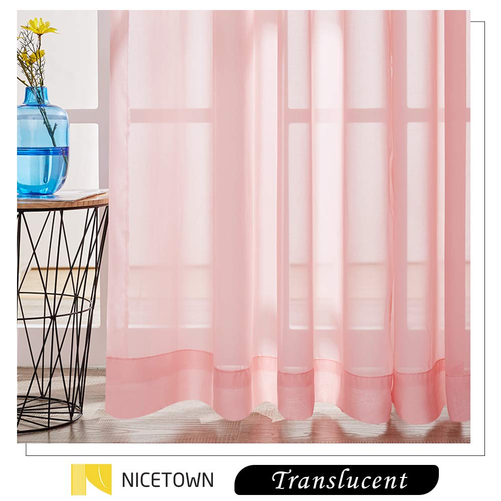 Foto 6 pulgar | Cortinas Transparentes de Gasa Nicetown de 63 cm de Largo Rosa - Venta Internacional