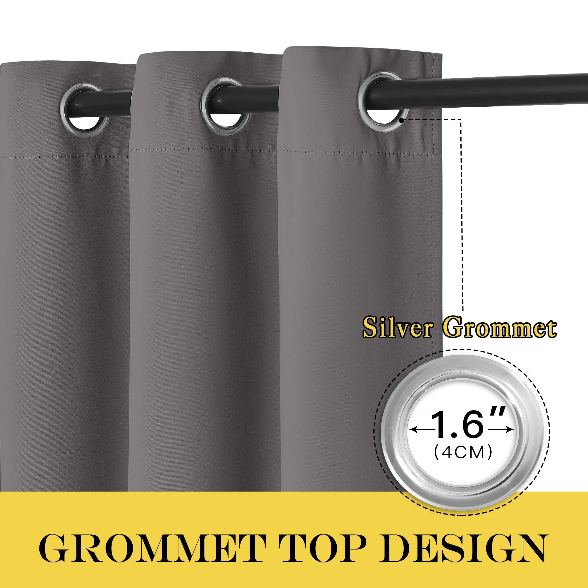 Foto 4 pulgar | Cortinas Nicetown Opacas Gris para Puerta de Patio 100 X 213 cm Gris - Venta Internacional