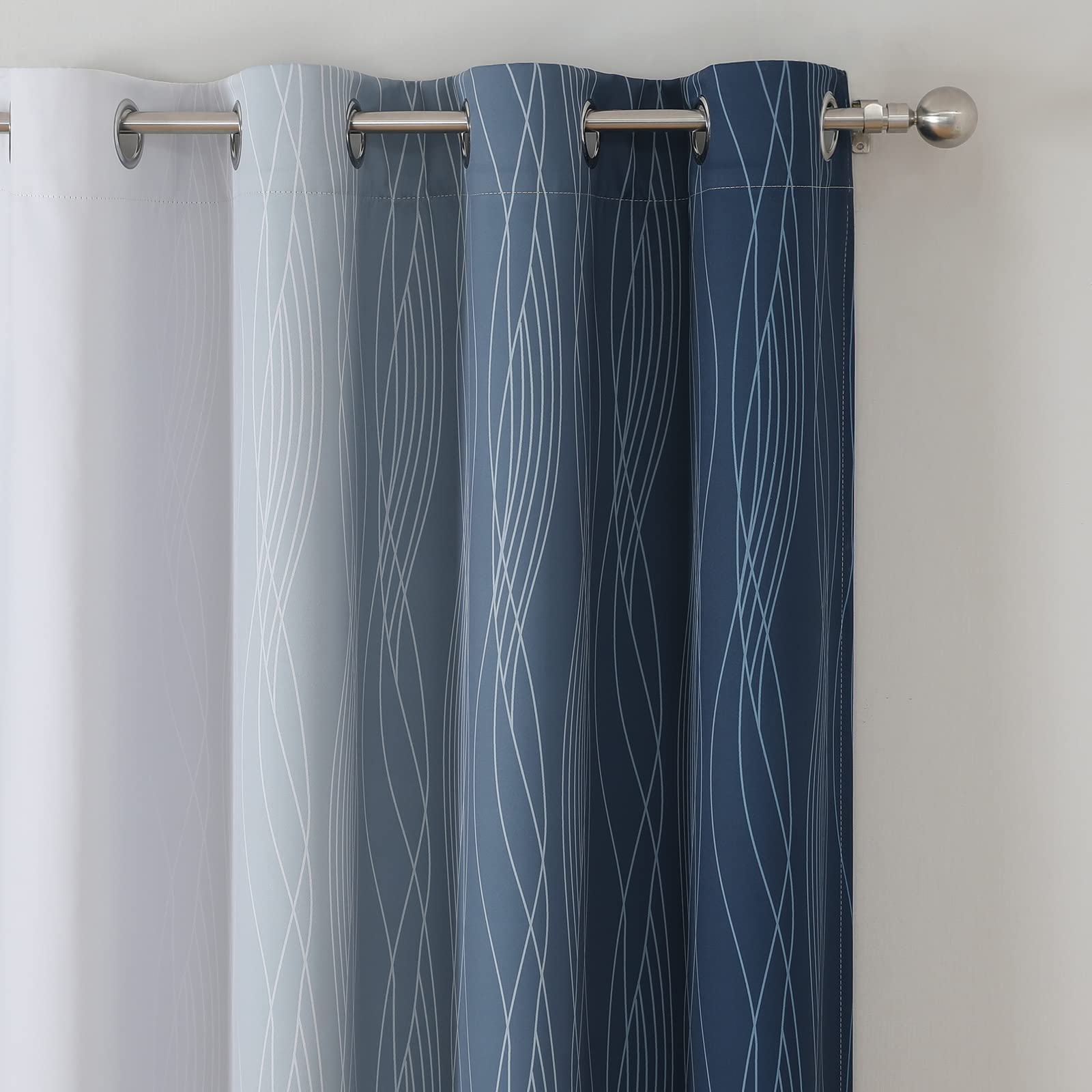 Foto 5 pulgar | Cortinas Estelar Textiler Azul Marino-Blanco Gris 213 X 213 Cm  - Venta Internacional