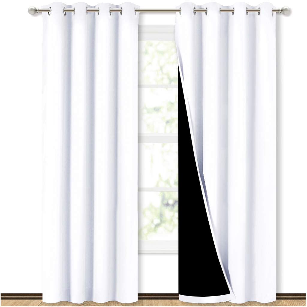 Cortinas Para Ventanas Nicetown, 100% Opacas, 2 Paneles, Blancas - Venta Internacional.