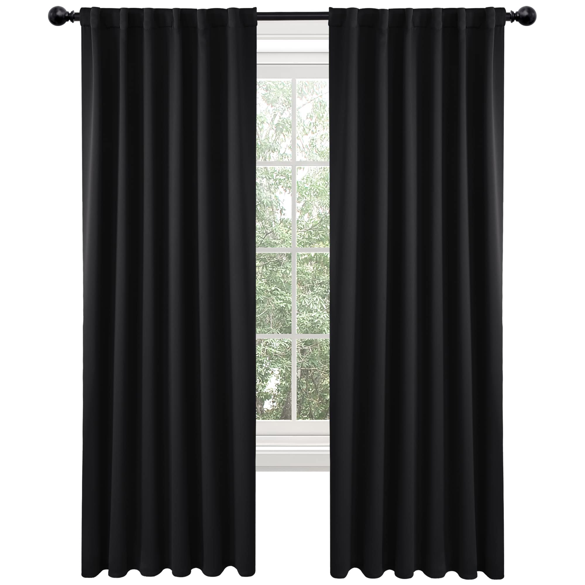 Cortinas Deconovo Negras 2 Paneles-Venta Internacional $1,096