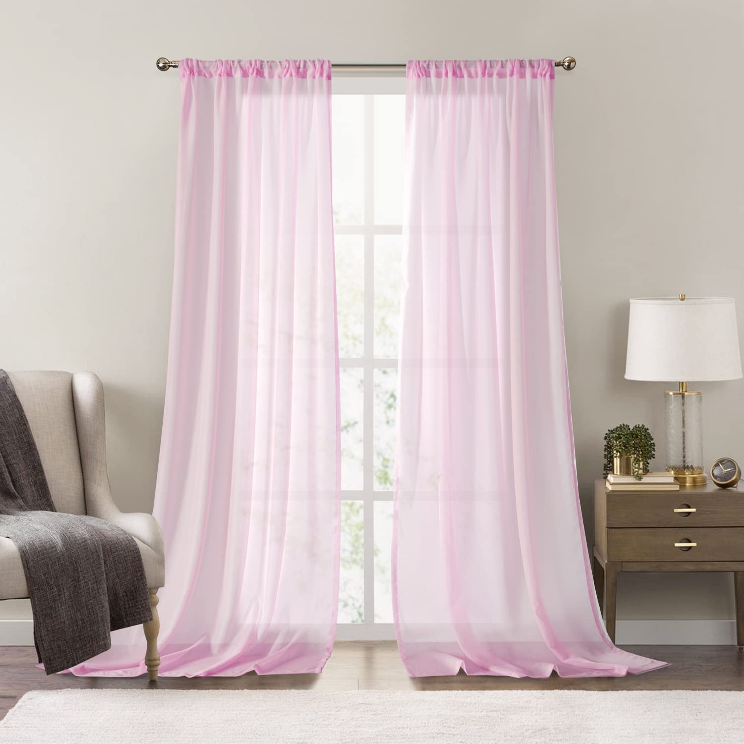 Cortinas Transparentes Dreaming Casa Rosa 213 x 213 cm  - Venta Internacional