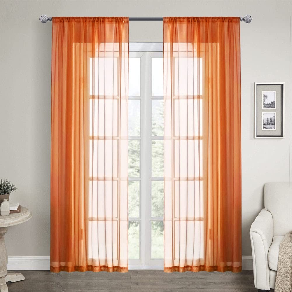 Cortinas Transparentes Dreaming Anaranjadas 244 x 244 cm 2 Paneles - Venta Internacional