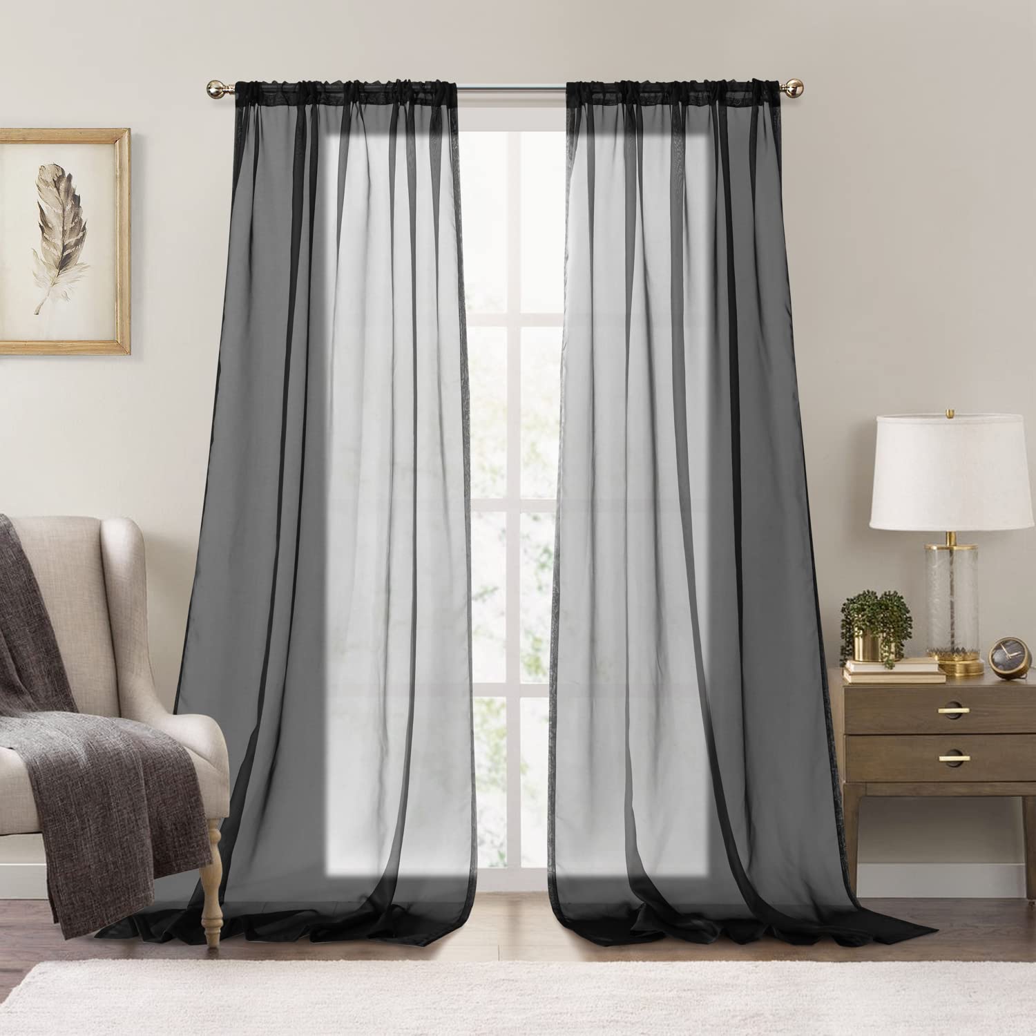 Cortinas Transparentes Dreaming Casa Negras 260 x 260 cm - Venta Internacional