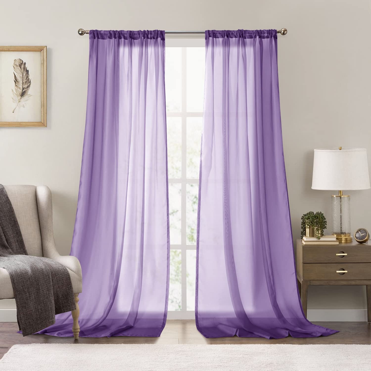 Cortinas Transparentes Dreaming Casa Violeta 213 X 213 Cm - Venta Internacional $2,043