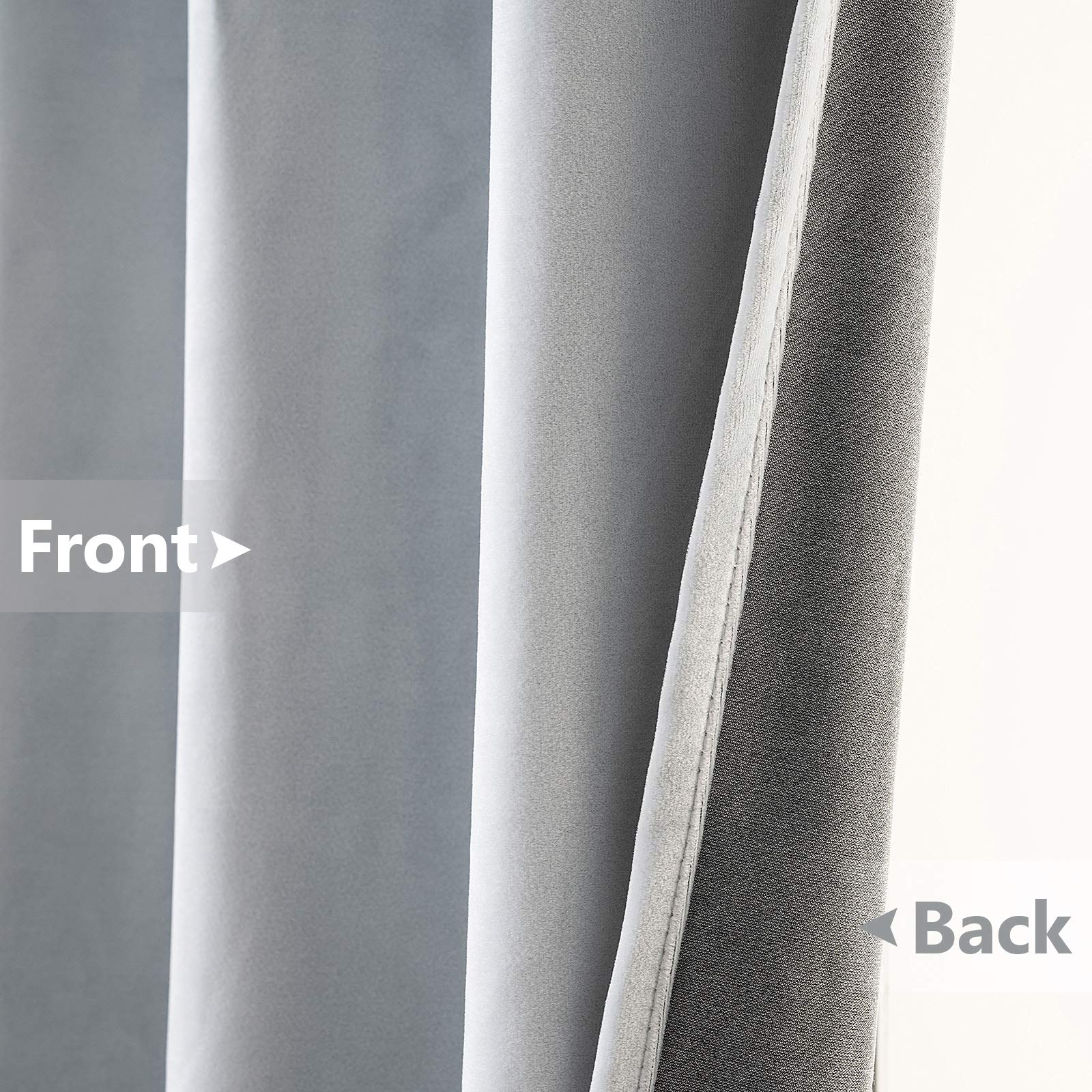 Foto 4 pulgar | Cortinas Miulee de Terciopelo Blanco Grisáceo 132 X 183 Cm - Venta Internacional