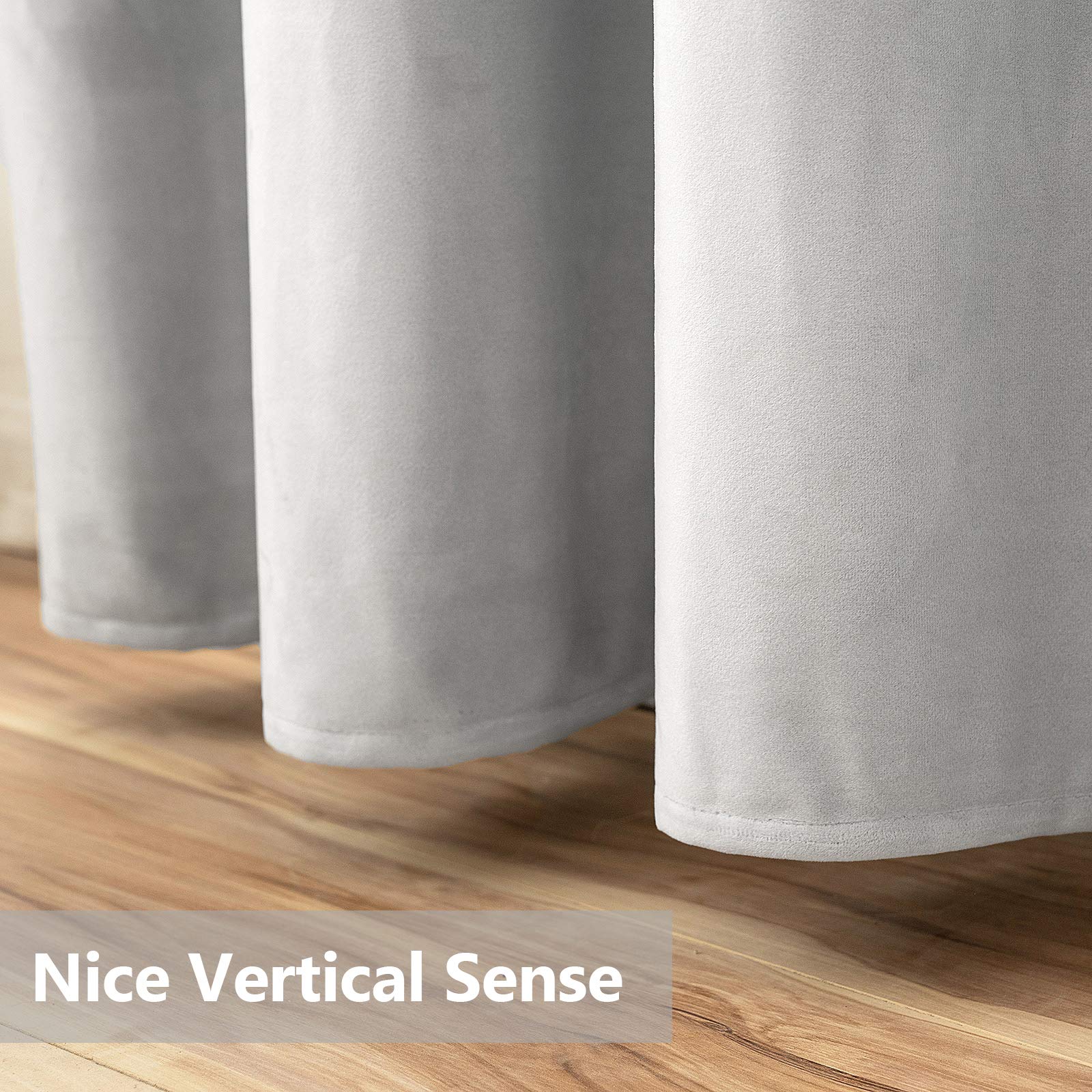 Foto 6 pulgar | Cortinas Miulee de Terciopelo Blanco Grisáceo 132 X 183 Cm - Venta Internacional