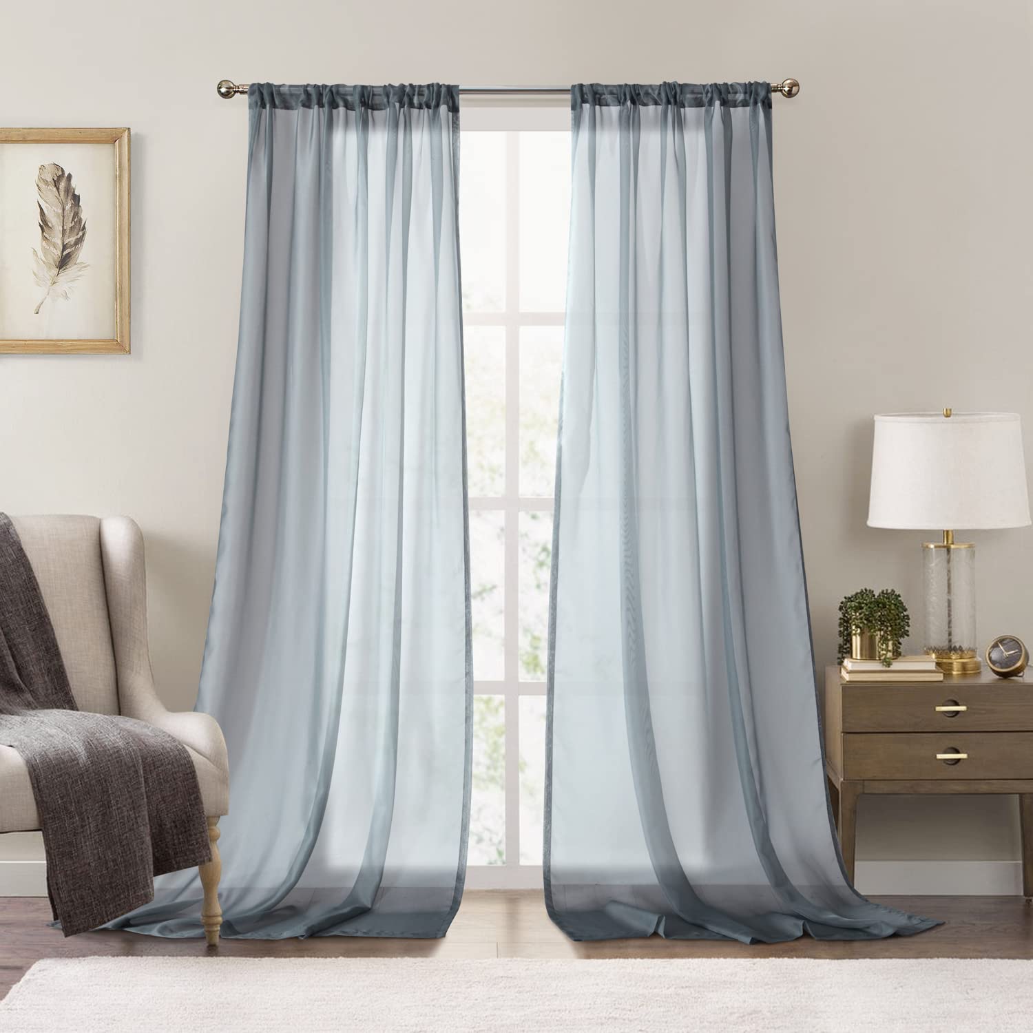 Cortinas Transparentes Dreaming Casa Gris, 213 x 213 Cm 2 Paneles - Venta Internacional