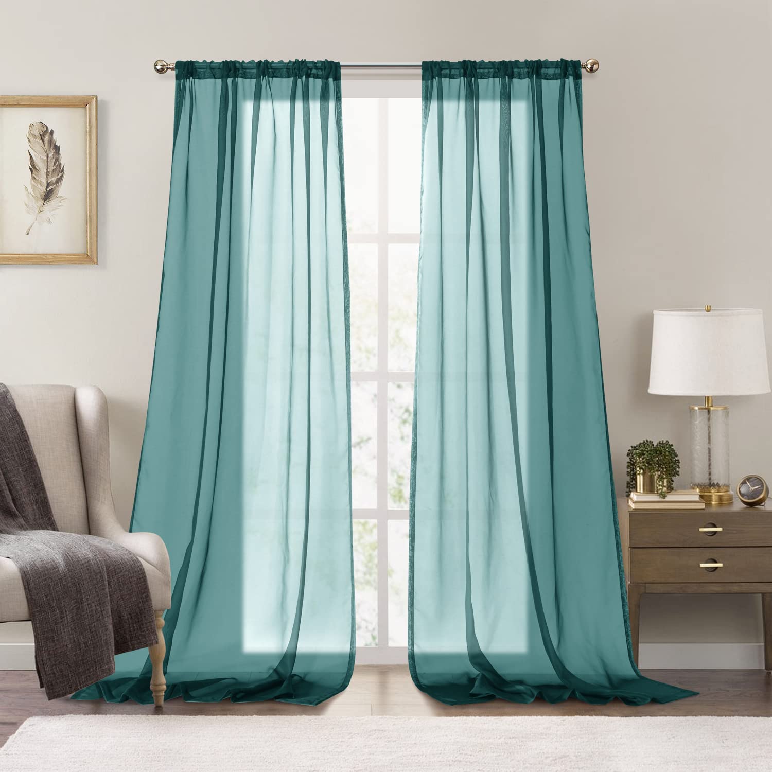 Cortinas Dreaming Casa Lake color Azul Transparente 160 X 160 cm con Bolsillo - Venta Internacional