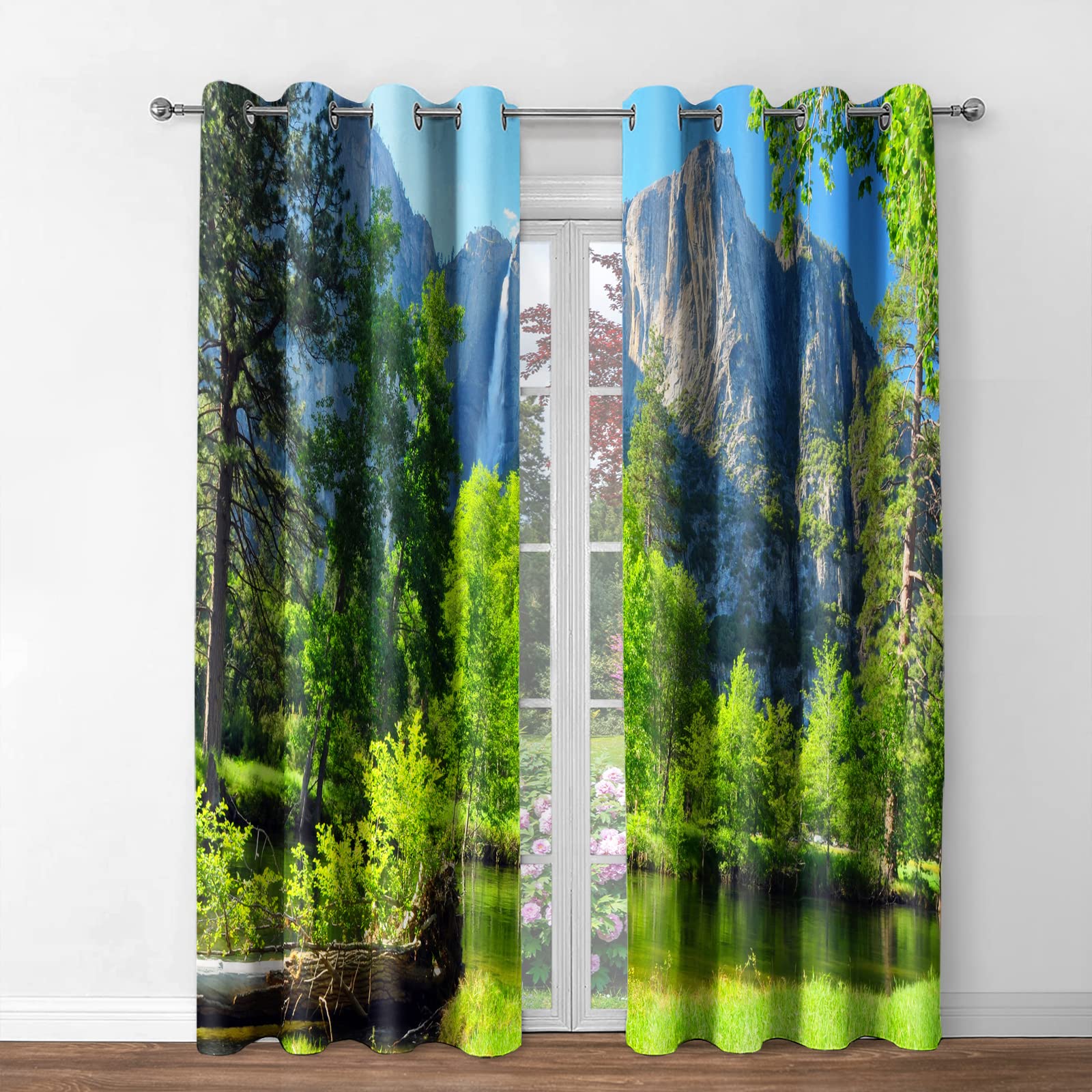 Cortinas Jekeno Mountains Forest 2 Paneles-Venta Internacional $1,543