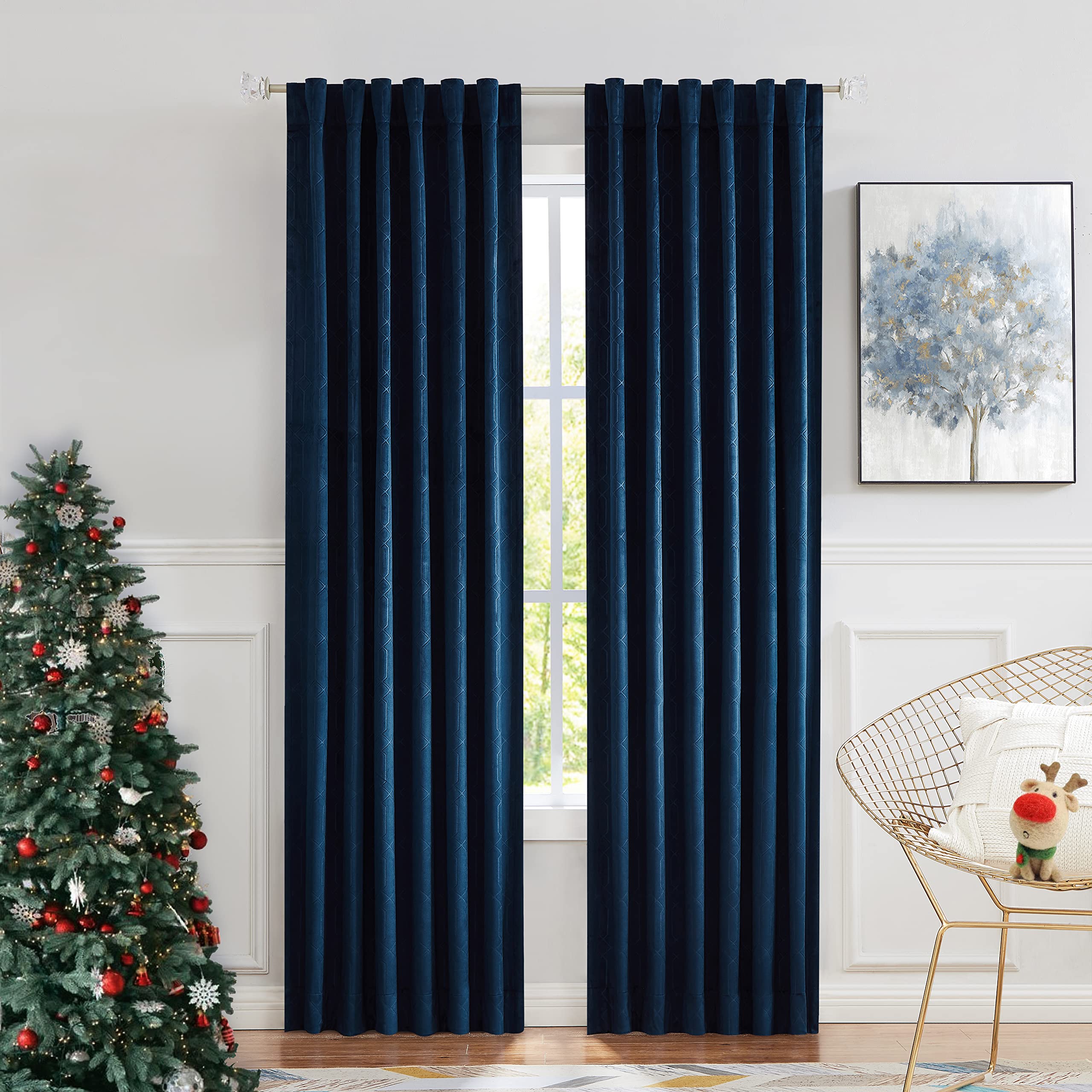 Cortina Central Park, Terciopelo Moderado, Opaca, 132 X 213 Cm, 2 Pulgadas - Venta Internacional. $1,297