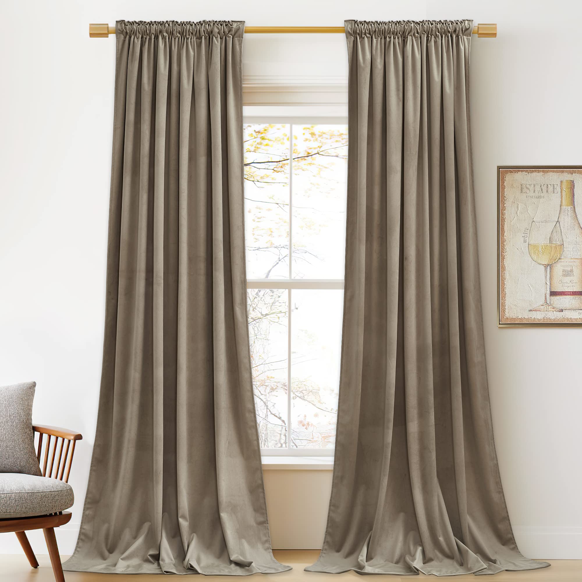 Foto 3 pulgar | Cortinas Stangh Velvet Camel Beige, 300 X 260 Cm, Extra Largas - Venta Internacional.