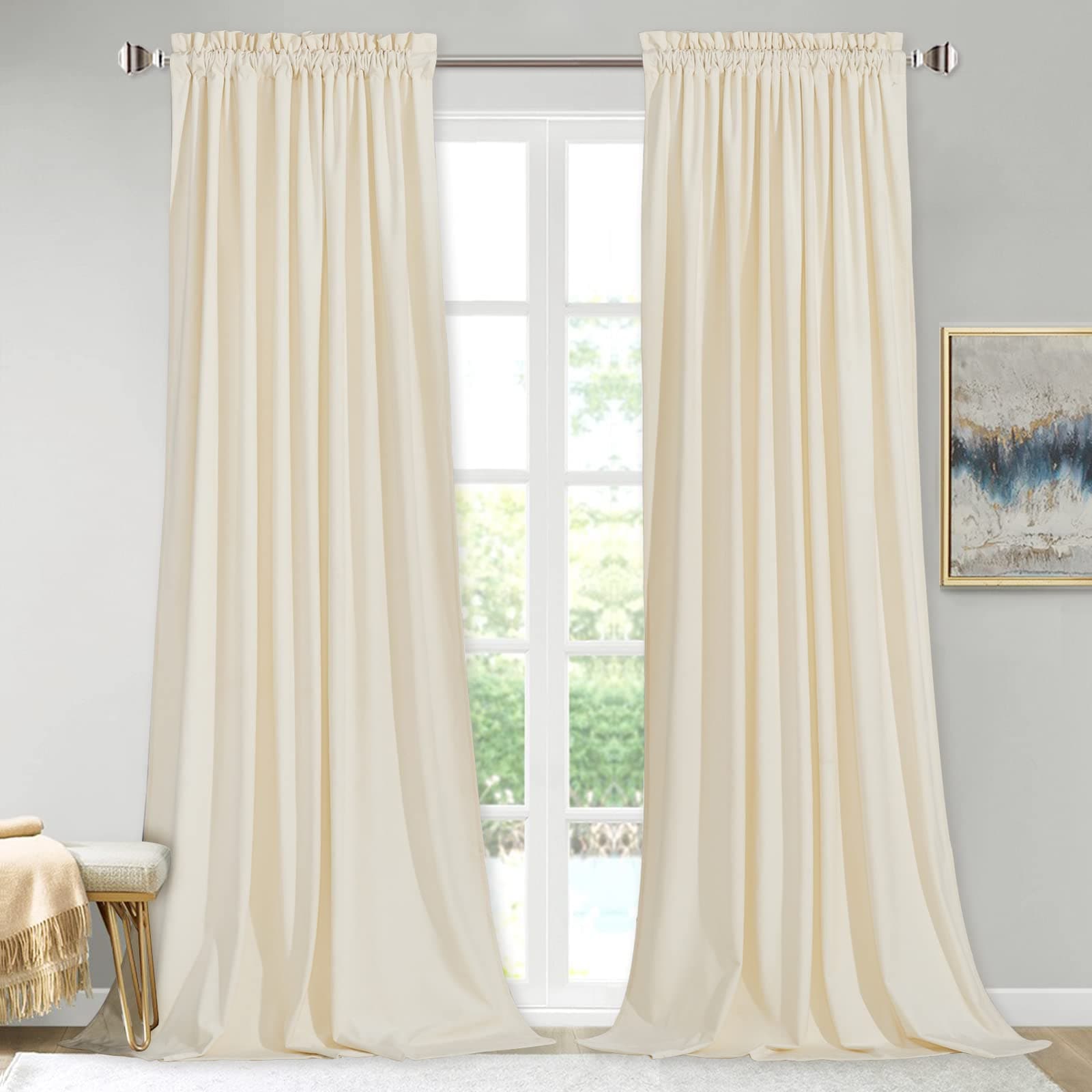 Juego De Cortinas Stangh De Terciopelo Grueso Con 2 Paneles, 132 X 274 Cm, Color Negro - Venta Internacional. $1,994