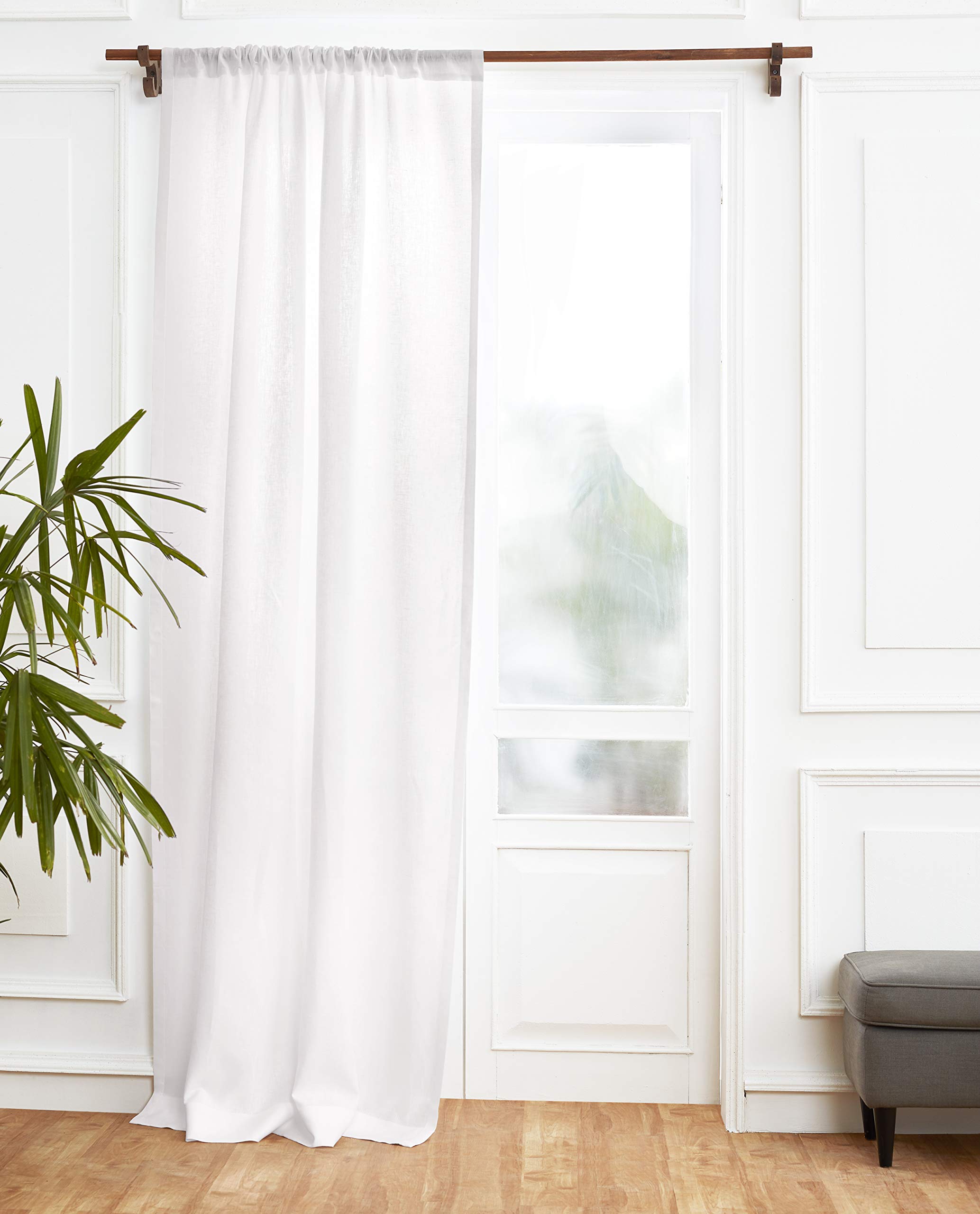 Cortina Solino Home 100% Lino Blanco 132 X 274 Cm - Venta Internacional. $4,149