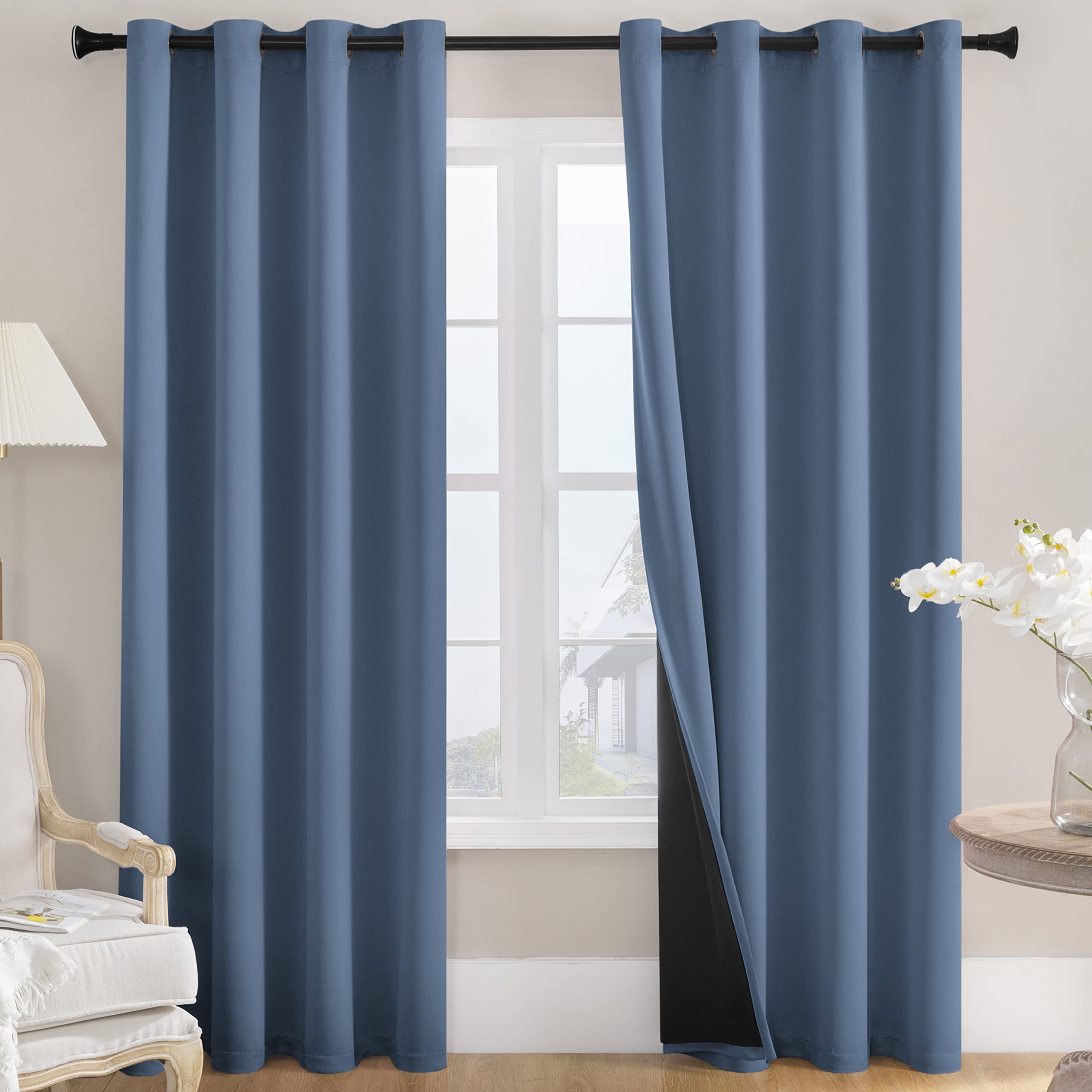 Cortinas Opacas Rutterllow, 100% Opacas, 132 X 241 Cm, 2 Paneles - Venta Internacional.