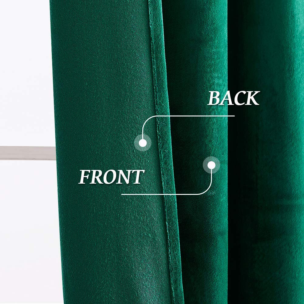 Foto 4 | Cortinas Ryb Home De Terciopelo Verde Esmeralda, 213 Cm, Oscurecedoras - Venta Internacional.