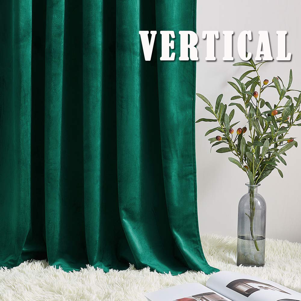 Foto 5 | Cortinas Ryb Home De Terciopelo Verde Esmeralda, 213 Cm, Oscurecedoras - Venta Internacional.