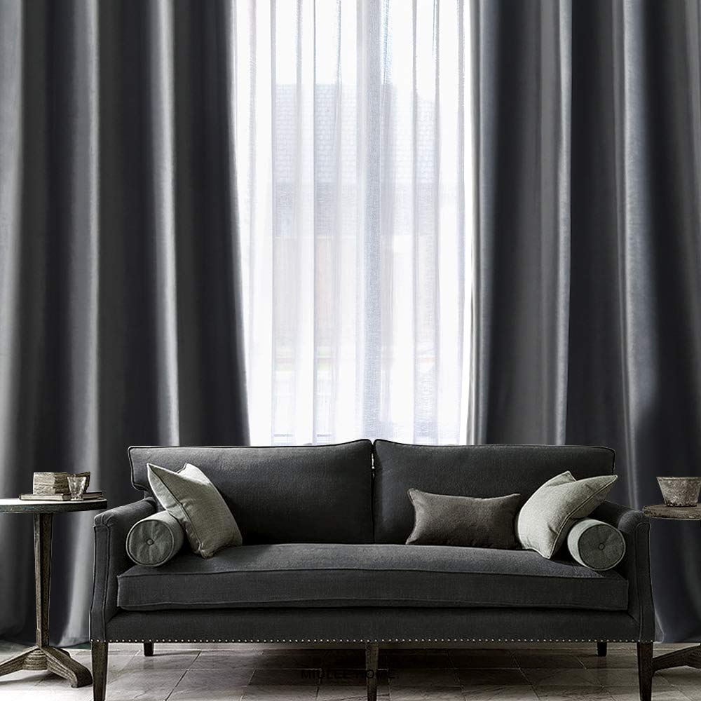 Foto 6 pulgar | Cortinas Miulee Blackout Velvet, 2 Paneles, 132 X 244 Cm, Color Gris - Venta Internacional.