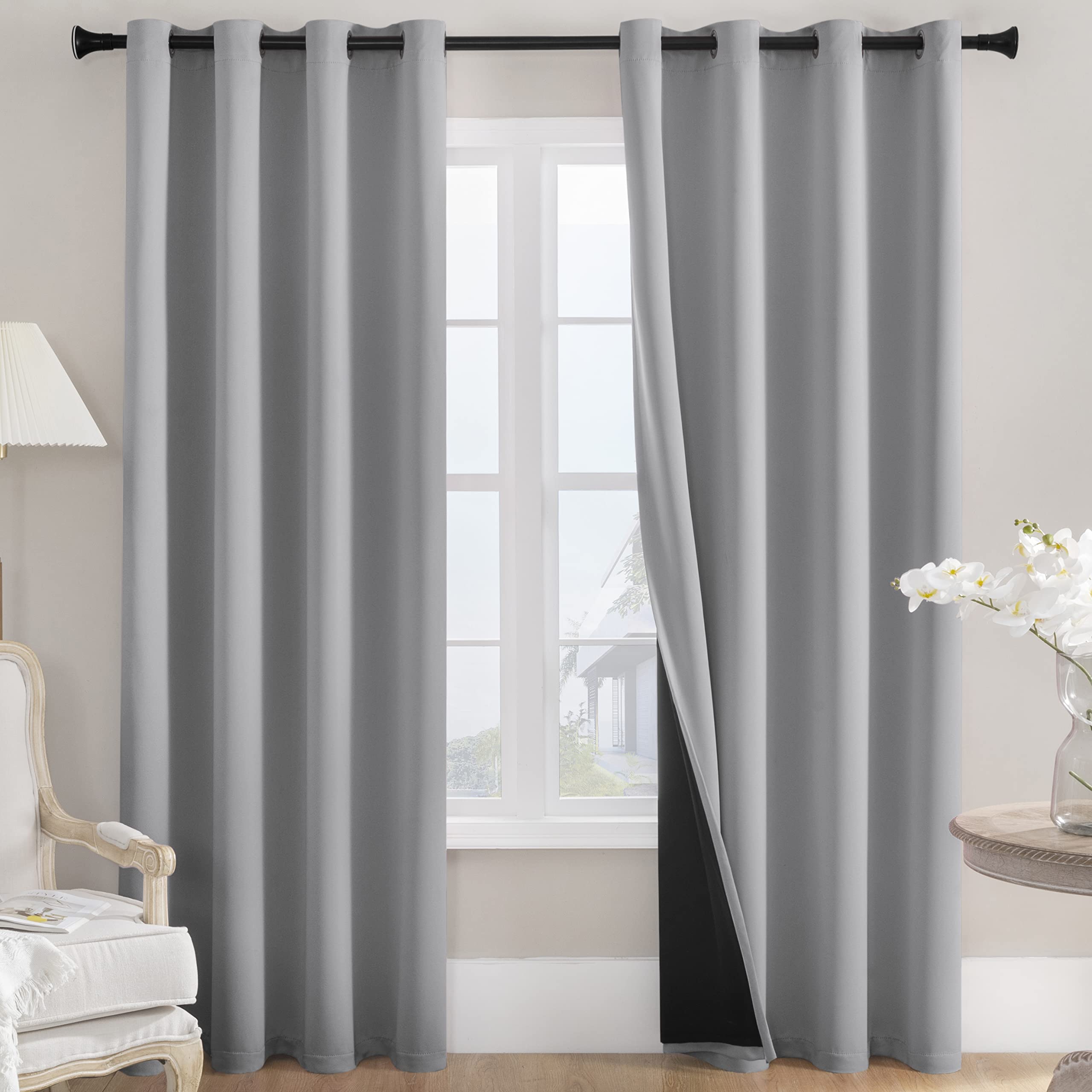 Cortinas Opacas Rutterllow, 100% Opacas, 132 X 241 Cm, 2 Paneles - Venta Internacional.