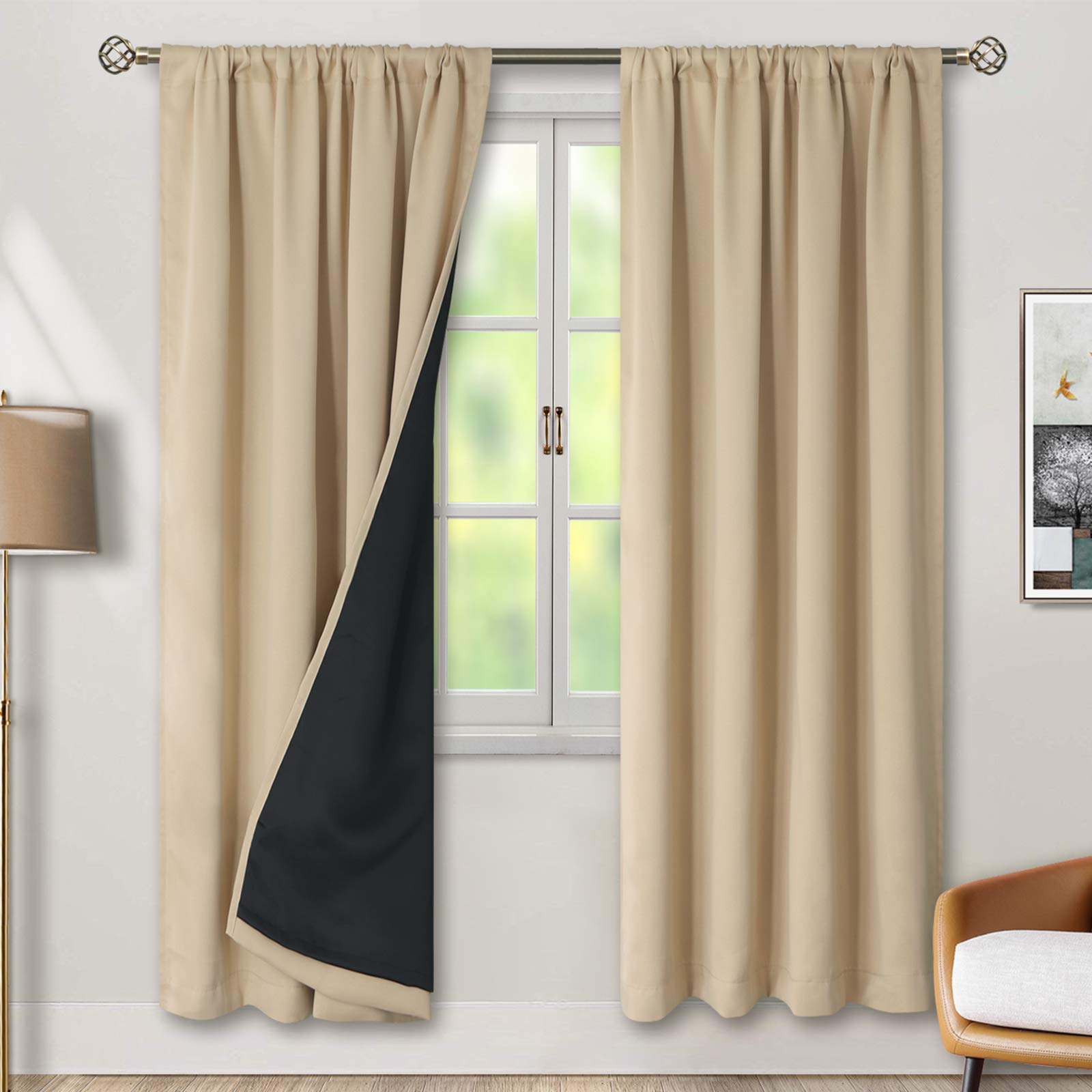 Cortinas BGment con Aislamiento Térmico 100% Opacas 132 x 183 cm - Venta Internacional $1,487
