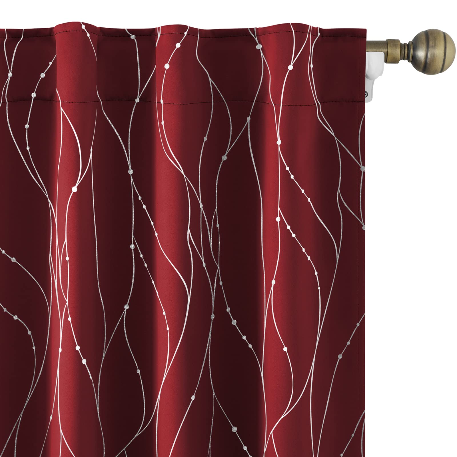 Foto 1 | Cortinas Homeideas Borgoña - Roja  2 Paneles - Venta Internacional