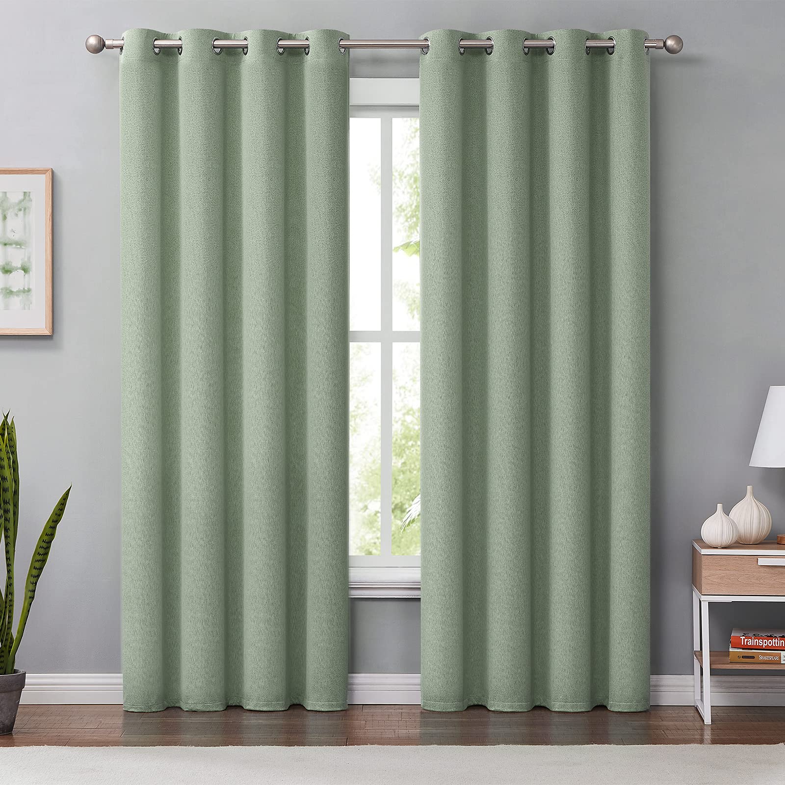 Foto 7 | Cortinas Opacas De Lino Verde Melodieux, 213 Cm De Largo, Para Bedro - Venta Internacional.