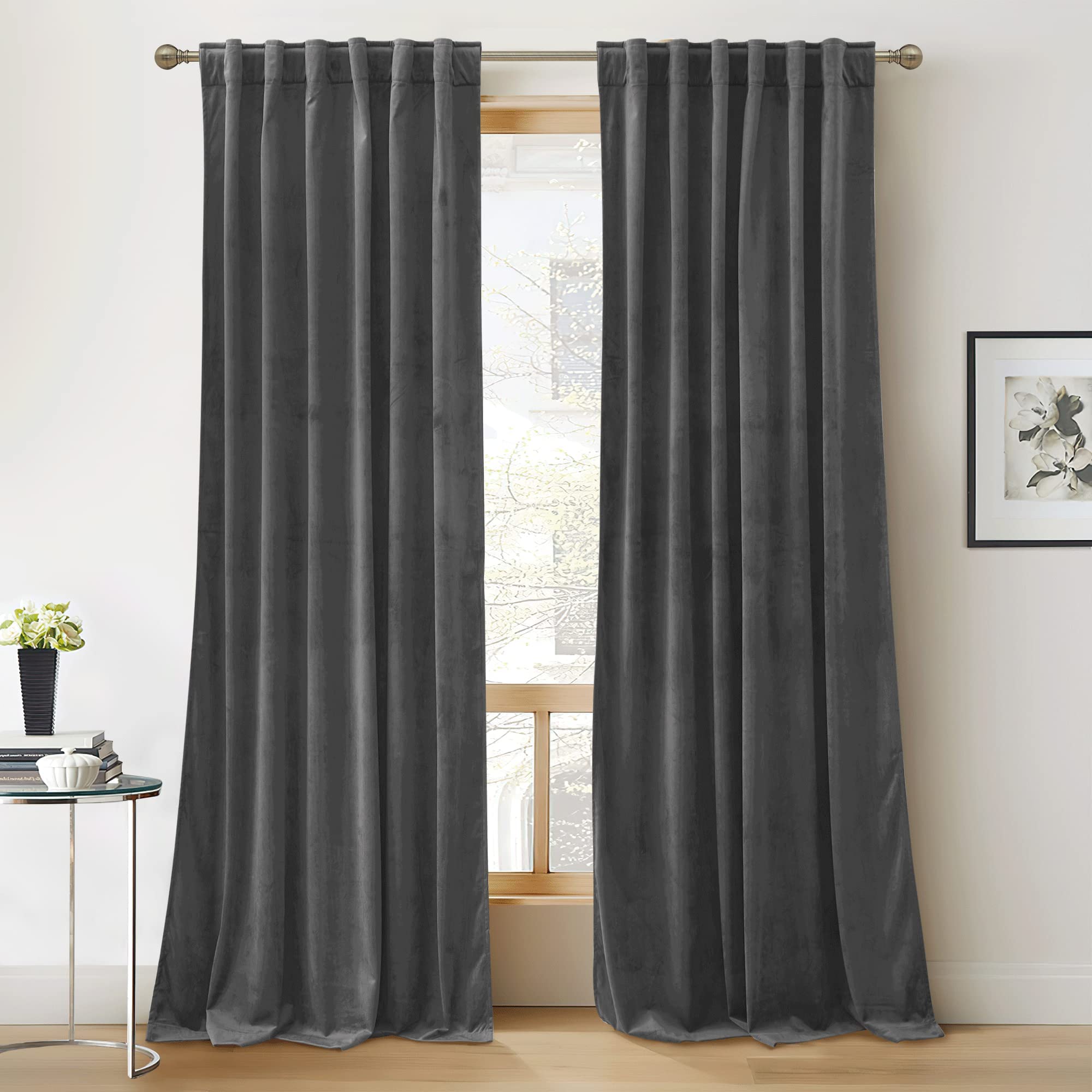 Foto 2 pulgar | Cortinas Ryb Home de Terciopelo Gris 213 X 213 Cm - Venta Internacional